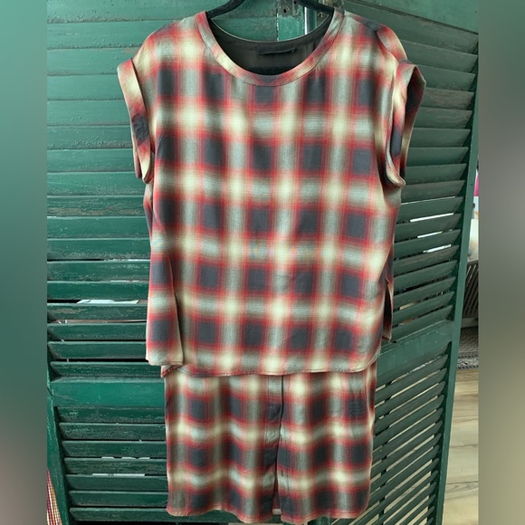 AllSaints “Heny” Tie-Front Check Dress size US 6/ UK 10 - Picture 4 of 11